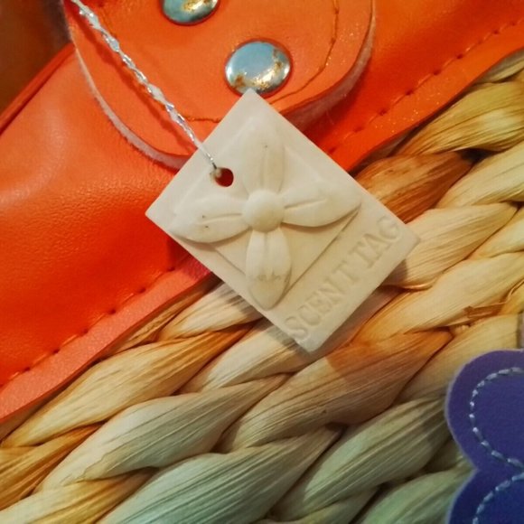 Basket Weaved Totebag 1960 S Orange Daisy Vintage Pz1 - Picture 2 of 8